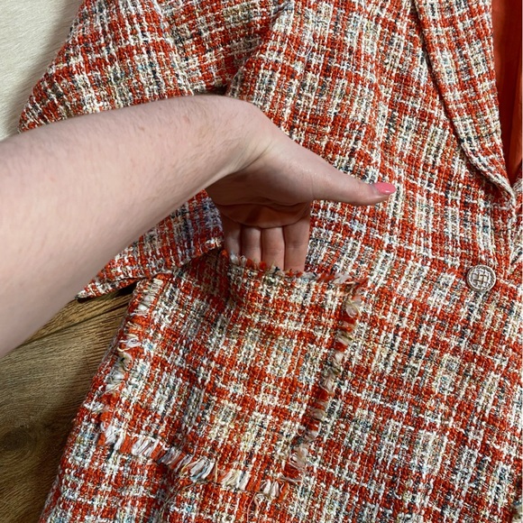 POL Evie Boucle Tweed Jacket Lined oversized Blazer Jacket - Picture 6 of 12